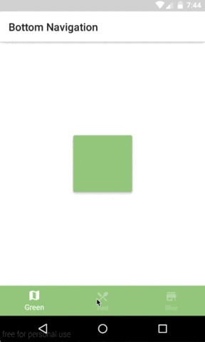 bottom navigation bar output